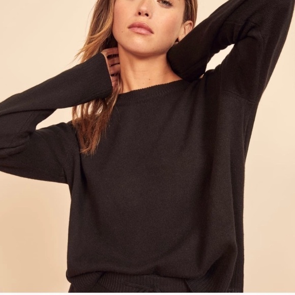 Reformation Black Crop Taylor Sweatshirt New size small - Picture 9 of 9